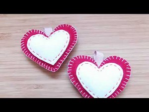 100均フェルトでハートのオーナメントを作ってみた