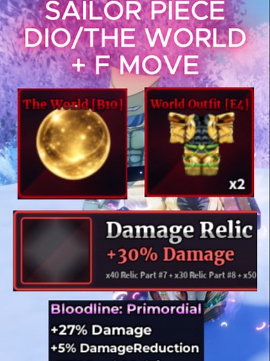 Sailor Piece Sea 2: DIO (The World) Max Damage Build Showcase