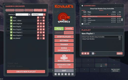 close fast strafes easy invincible练习