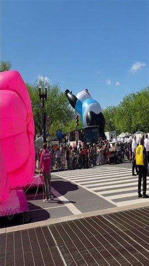 Panda Float Dancing at the Cherry Blossom Parade