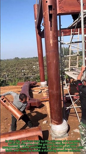 Wooden Building Column Alignment: On-Site Construction Adjustment