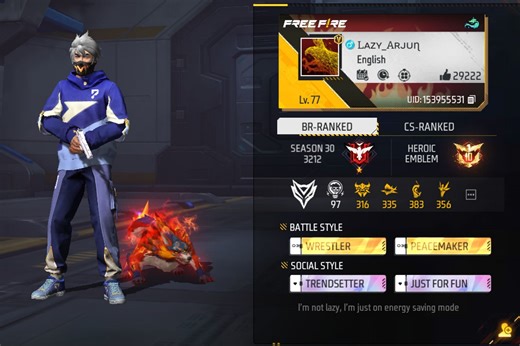 What is Broken Joystick's Free Fire MAX ID? Stats, headshots, rank, YouTube earnings, and more