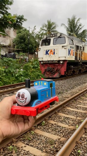 Real Train VS Choo Choo Charles toys l Real On The Railway Track! #train #railroadcrossing #shorts