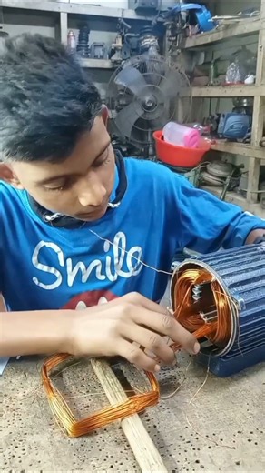 single phase motor coil winding |1HP GAZI motor #electrical #shortvideo