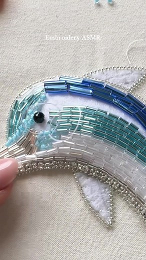 Bead Embroidery: Handcrafted Dolphin Tutorial & ASMR