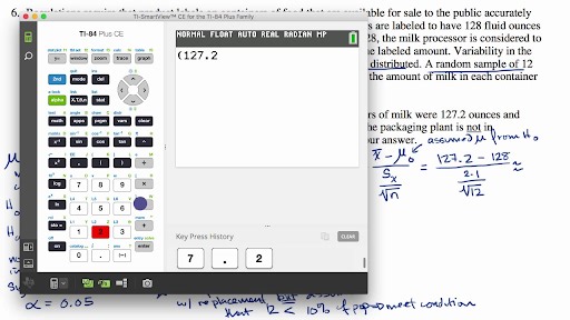 Free response example: Significance test for a mean