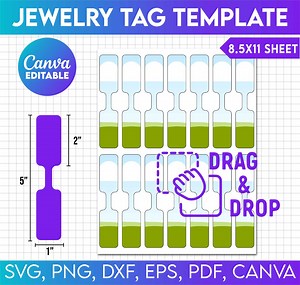 Jewelry Tag Template, Bracelet Card Display Template, Necklace Display Template, Ewelry Price Tag, Jewelry Label Template, Jewelry Label Tag - Etsy