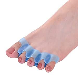 Toe Separators, Toe Stretcher, Toe Straightener Spreader, Silicone Toe Spacers Foot Pain Relief, Gel Bunions Corrector, Toe Separators for Hammer Toe, Overlapping Toes, Hallux Valgus, 2 Pairs