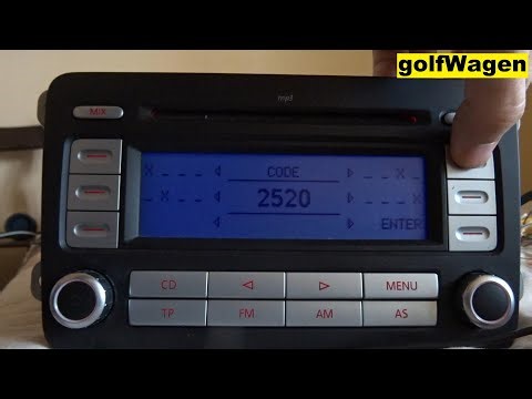 VW Golf 5 RCD300 radio security code insert
