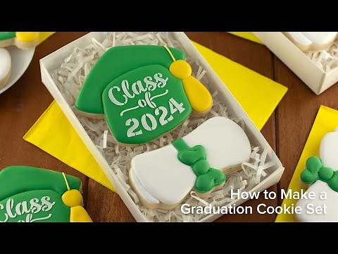 Decorate a Grad Cap & Diploma Cookie Set | Cookie Decorating with Royal Icing