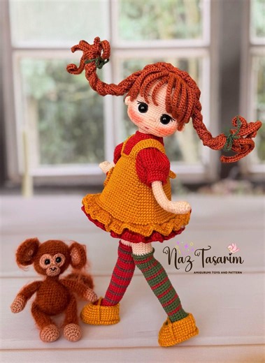 Pippi Longstocking Amigurumi Pattern PDF | Crochet Doll Pattern | Instant Download - Etsy