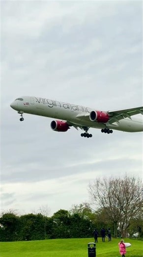 Virgin Atlantic Airbus A350–1041 coming from Delhi to landing Heathrow Airport London ￼