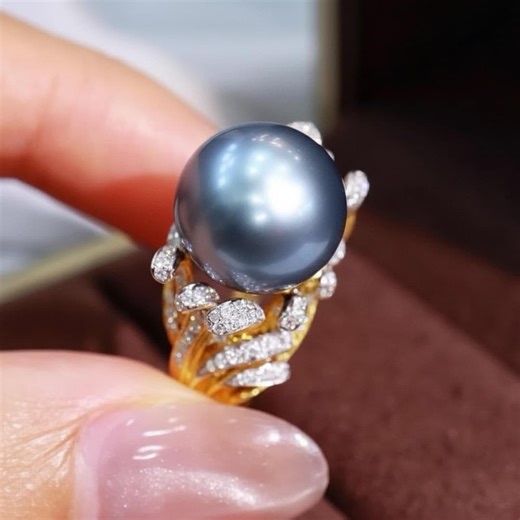 Layaway Payment for a Customer-14k Gold Tahitian Pearl Ring: Ocean Gray-blue Pearl, Art Deco Jewelry/please Check the Original Link - Etsy