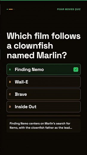 Pixar Movies Quiz | 3 Quick Questions
