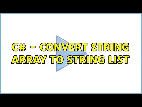 C# - Convert String array to String List (2 Solutions!!)