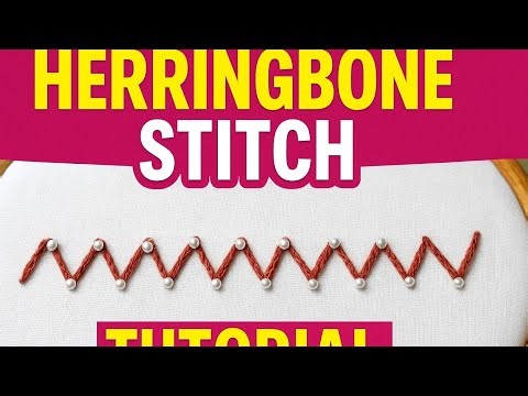 “Herringbone Stitch Tutorial | Easy Hand Embroidery for Beginners” #sewing #embroidery
