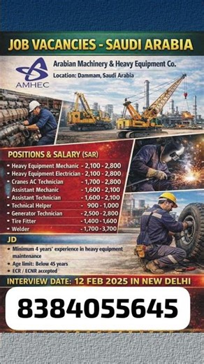 🇸🇦 Saudi Arabia Heavy Equipment Jobs | Client Interview in Delhi