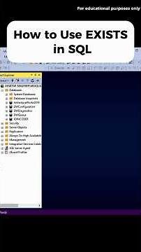 SQL Tutorial: How to Use the EXISTS Operator