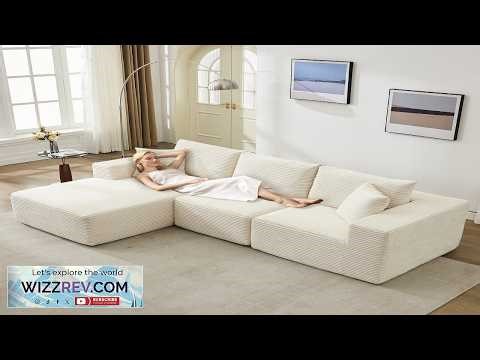 Garvee 108 in Modular Sectional Sofa Corduroy L Shaped Sofa with Deep Seat