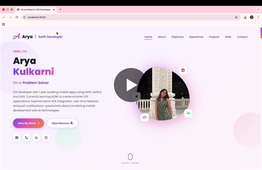 #webdevelopment #portfolio #html #css #javascript #frontenddeveloper #iosdeveloper #opentowork | Aarya Kulkarni