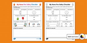 My Home Fire Safety Checklist Worksheet