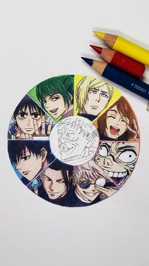 #jjk #呪術廻戦 #jujutsukaisen #gojosatoru #getosuguru #itadoriyuuji #colorwheel #colormixing #大人の塗り絵