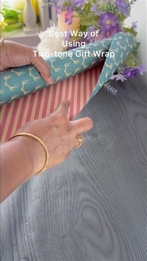 Beautiful Two-Tone Gift Wrapping | Show Both Colors in Style 🎀 gift ideas #diy #gift #shorts #reels