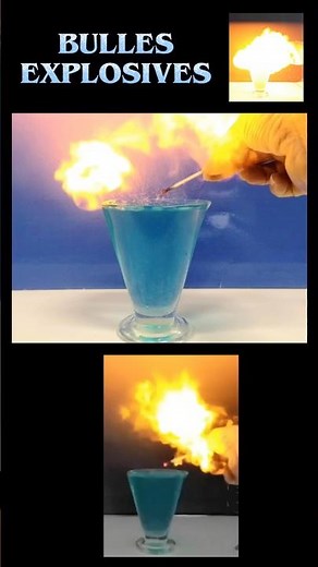 Expérience avec des bulles explosives (mélange tonnant) #explosion #experience#experiment#explosive