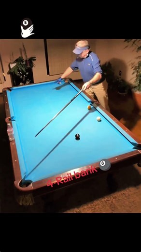 #spin the bottle🍾pool🎱 trickshot 4 rail bank #Short