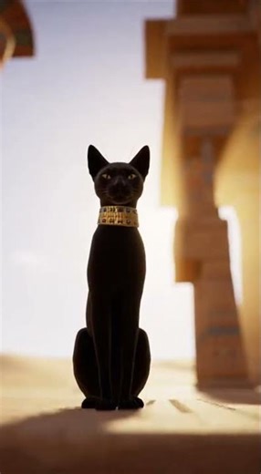Divine Stillness: Bastet’s Watchful Cat