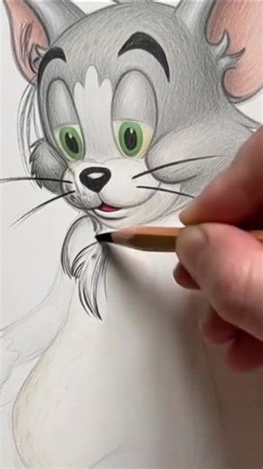 Tom Pencil Sketch ✏️ #tomsketch #cartoondrawing #pencildrawing #drawingtimelapse #artshorts