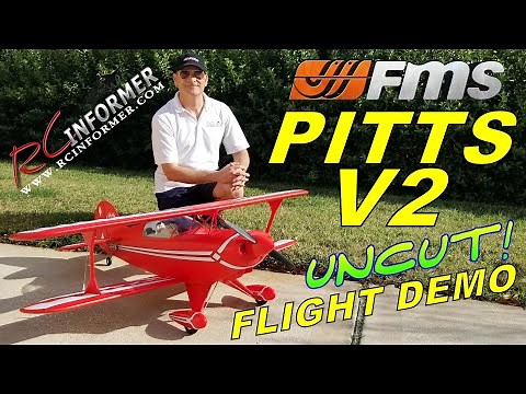 FMS PITTS V2 1400MM Maiden Windy Flight By: RCINFORMER