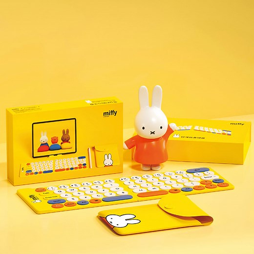 Mipow X Miffy SLIM-FOLD Foldable Wireless Bluetooth Keyboard Rechargeable Ultra Slim for Android Windows iOS Tablet & Laptop Nijntje ミッフィー 米菲