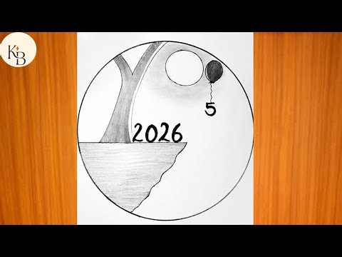 Easy New Year Pencil Sketch | Step by Step Drawing for Beginners | 2026