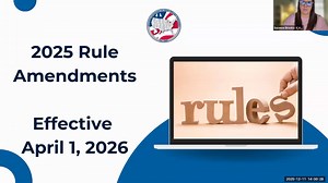 2025 Rule Amendment Training- December 2025