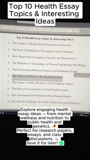 Top 10 Health Essay Topics & Interesting Ideas