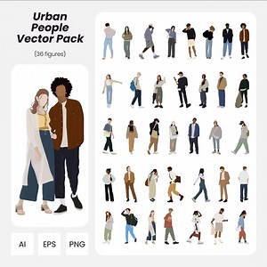 Urban People Vector Pack: Architecture & Design Figures (AI, PNG, EPS Digital Download - Etsy