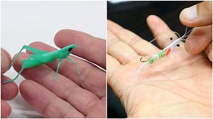 Using Flexible Plastic Drinking Straws to Create Green Grasshopper and Translucent Shrimp Fishing Lures