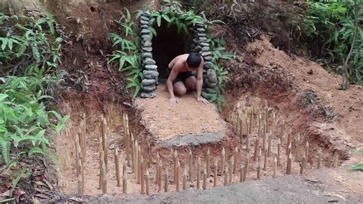 Unbelievable underground stone cave