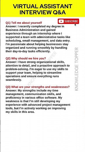 Virtual Assistant Interview Questions and Answers