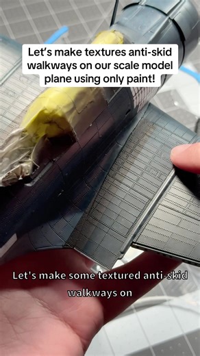 I really enjoy the simplicity of this technique for making great looking and textured walkways on a scale model plane. #scalemodel #militarymodels #modelplane #warthunder #plasticmodel