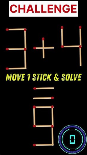 Can 3 + 4 Really Equal 9? 🤔 Mind-Blowing Puzzle Trick #shorts