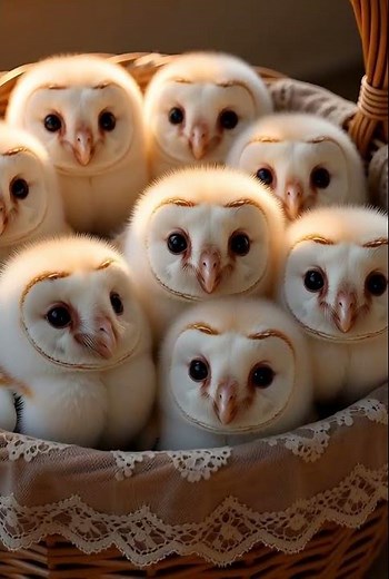A Basket Full of Baby Barn Owls – Cutest Thing You’ll See All Day! 🦉✨ #4knature #birds #birdsong