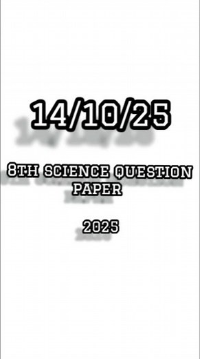 8th science question paper 2025