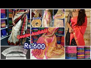 Pure Handloom Uppada pattu & Cotton sarees with Best Price | Courier Available