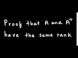 Proof that the Dimensions of Row Space and Column Space are Equal