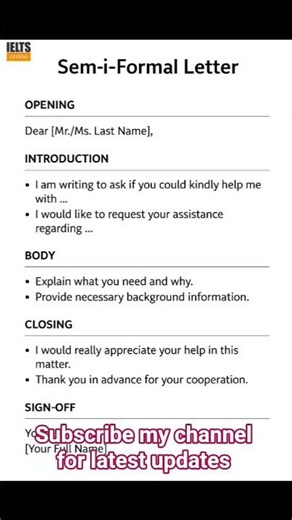 ✍️ Semi-Formal Letter Writing | Easy Guide for IELTS & Exams