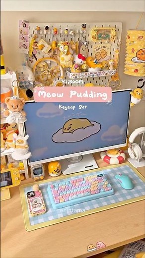 Keyboard Makeover ✨ Meow Pudding Keycaps 🐱 #kiiboom #keyboard