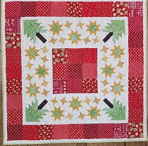 Lori Holt Trees With Stars Tabletopper Fabric Kit | Red and Green Christmas Fabric - Etsy