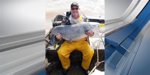 Fisherman catches near record Blue Catfish on Lake Texoma